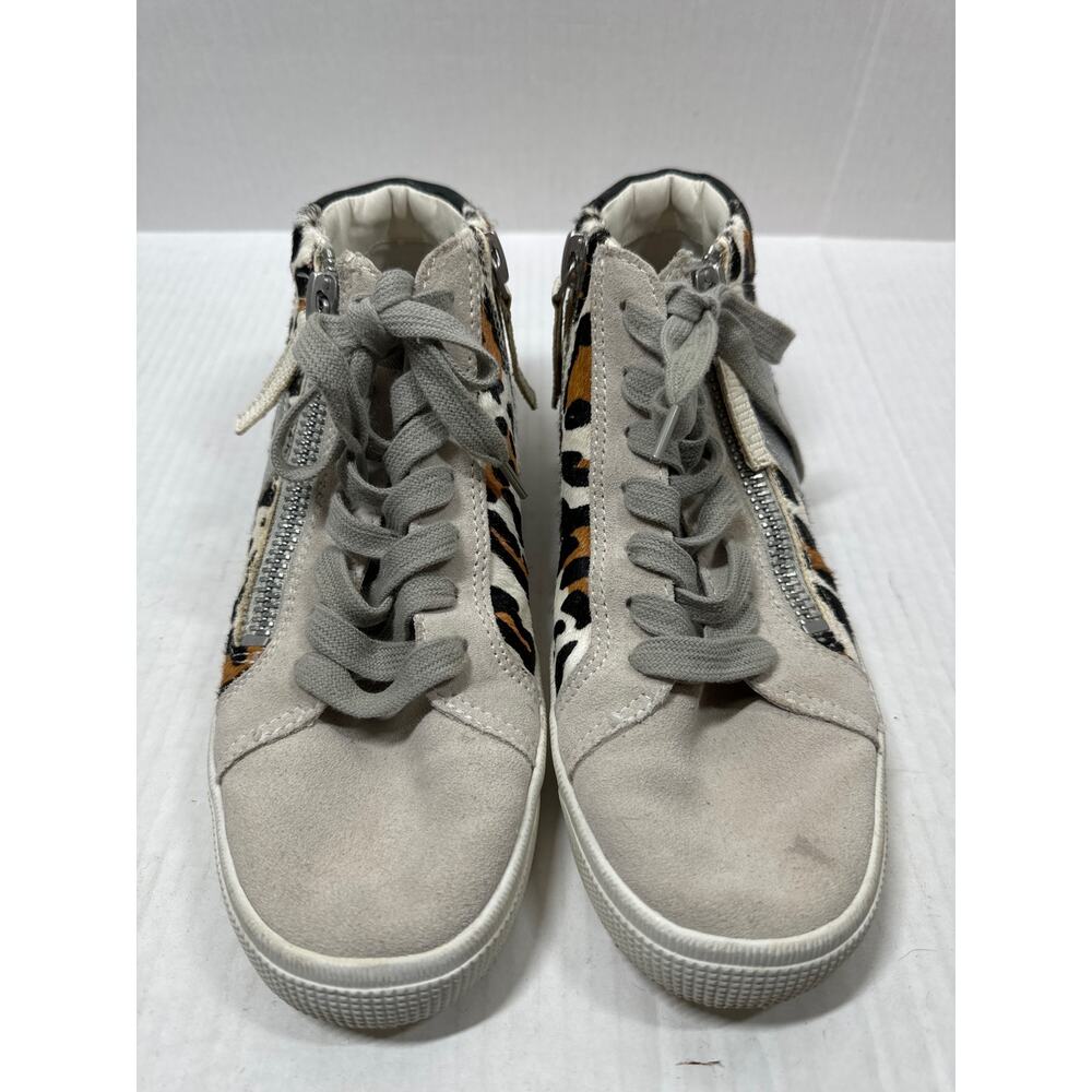 Dolce Vita Zonya Leopard Animal Calf‎ Hair High Top Shoes Boots Sneaker Size 8.5